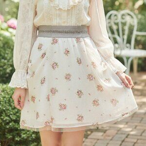 Apuweiser-Riche himekaji coquette floral skirt